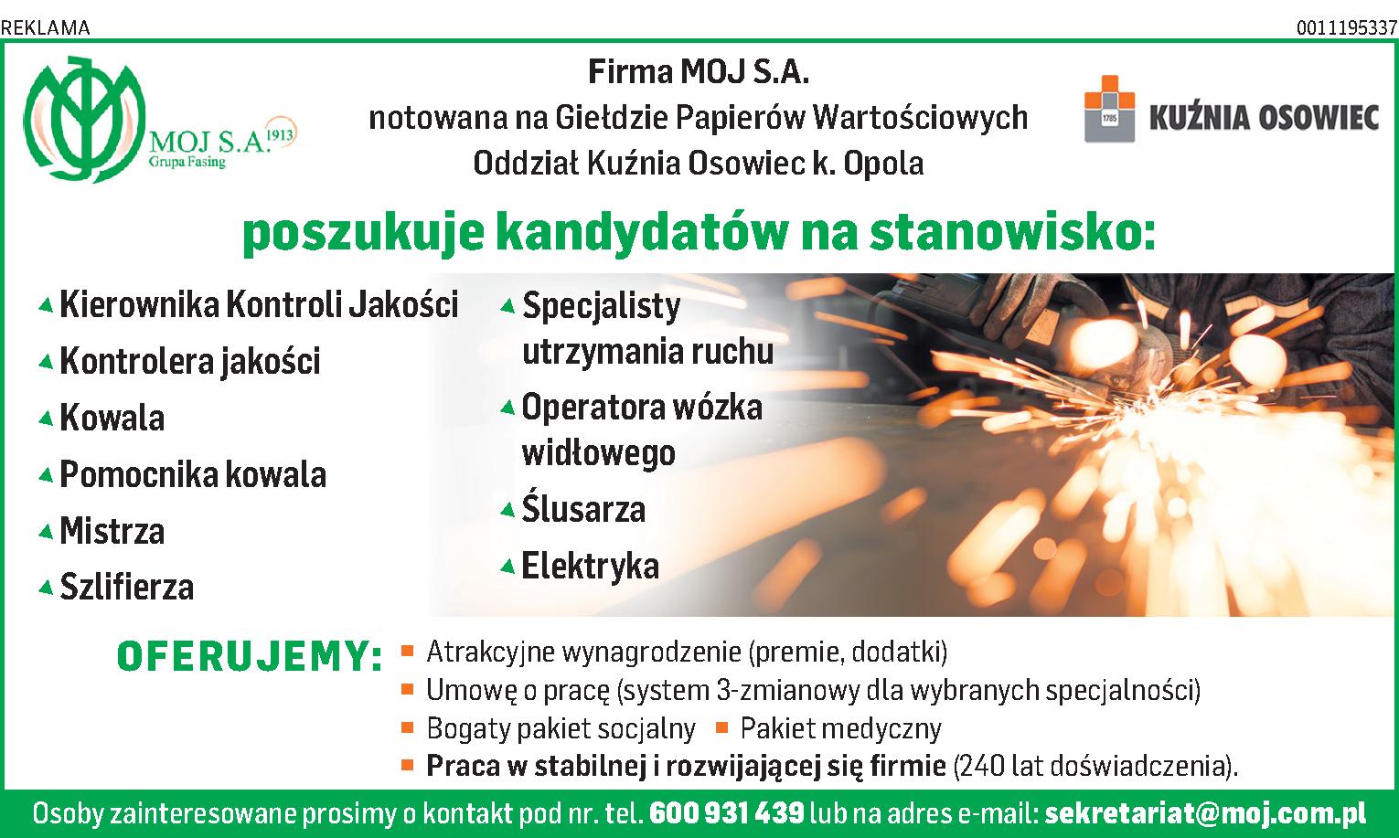Reklama zawodów na których poszukiwani sa pracownicy